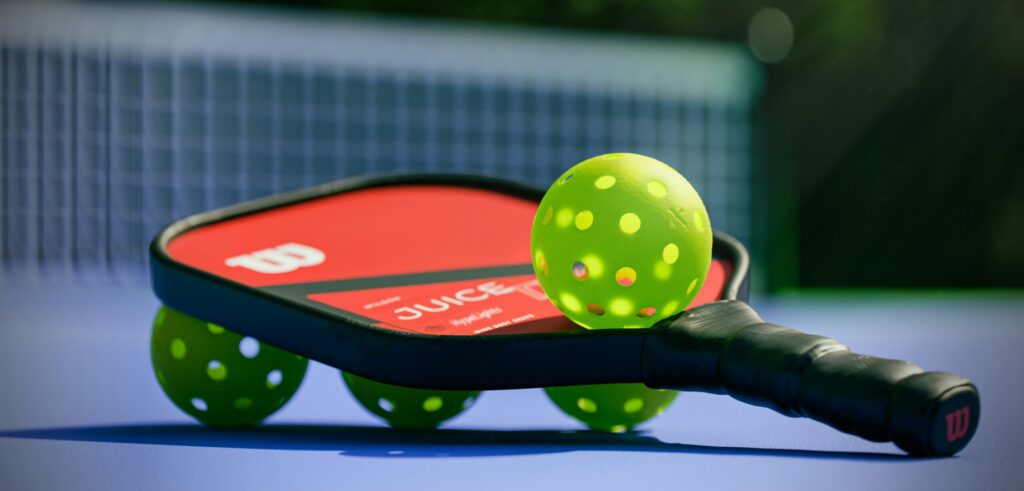 pickleball paddles and balls